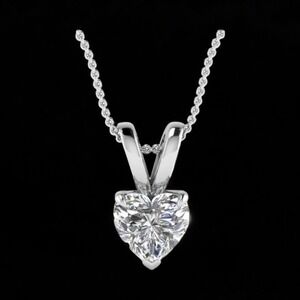 V Heart Shaped CZ Pendant‎ Silver Plated 18" Chain Bridesmaids Anniversary